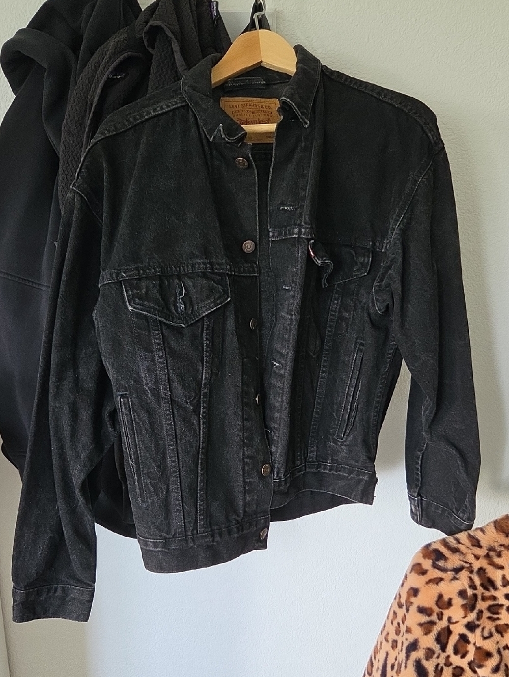 Levi's Black Washed Denim Trucker Jacket